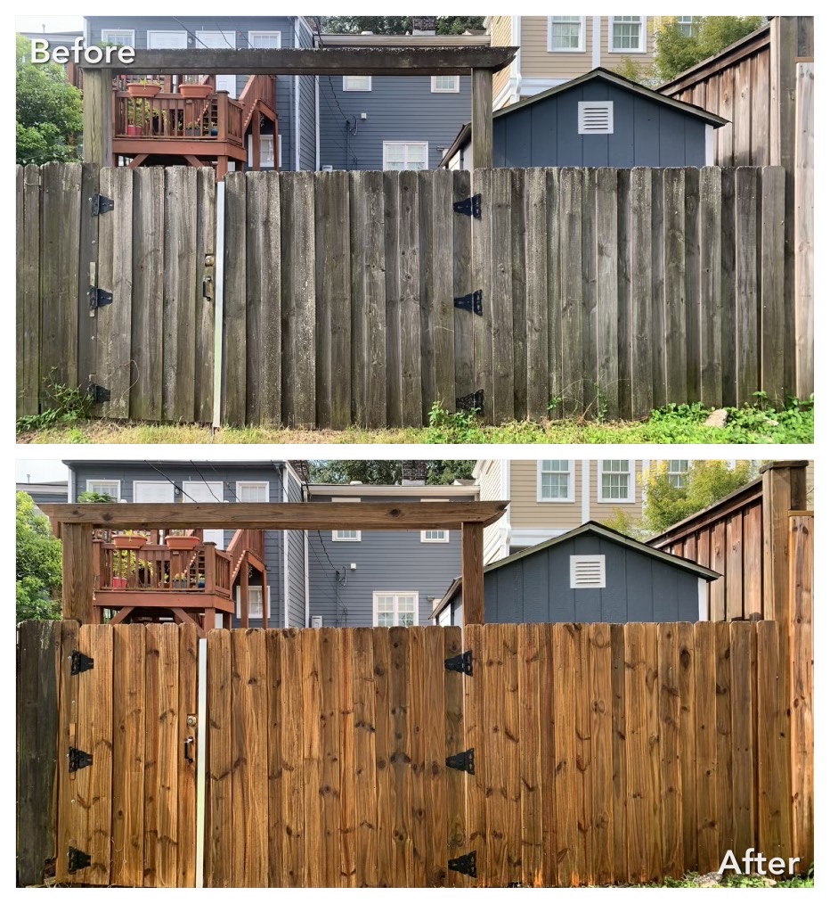 Fence Cleaning & Staining project photo for Clean Defense Force in Auburn, GA